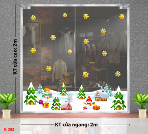 Decal dán tường Noel -chân tuyết 2m