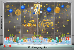 Decal dán tường Decal Noel -chân tuyết và quả châu xanh dương 4m Decal dán tường Decal Noel -chân tuyết và quả châu xanh dương 4m
