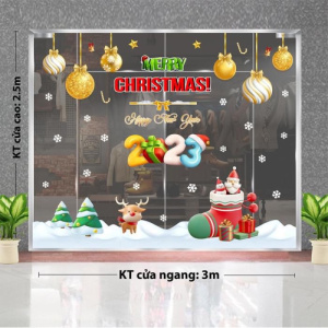 Decal dán tường Decal Noel -Chiếc giày Noel và chú tuần lộc Decal dán tường Decal Noel -Chiếc giày Noel và chú tuần lộc