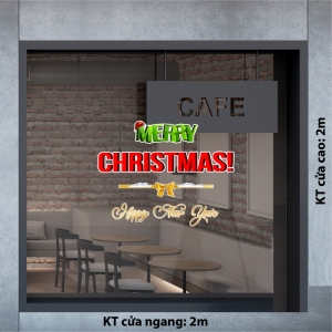 Decal dán tường Noel- Chữ Merry Christmas and Happy New Year 1