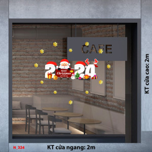 Decal dán tường Decal Noel -chữ số 2024 Decal dán tường Decal Noel -chữ số 2024
