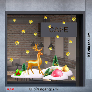 Decal dán tường Decal Noel -Chú tuần lộc vàng Decal dán tường Decal Noel -Chú tuần lộc vàng