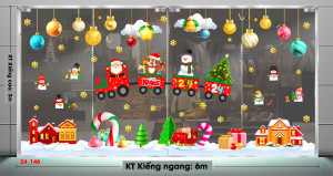 Decal dán tường Noel -Đoàn tàu noel 6m