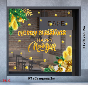 Decal dán tường Noel -chúc mừng giáng sinh và năm mới