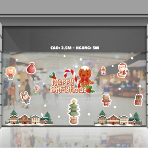 Decal dán tường Noel -Những ngôi nhà noel 