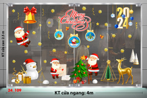 Decal dán tường Noel -Ông già kéo chuông