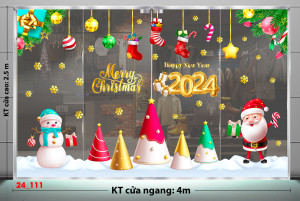 Decal dán tường Decal Noel -chân tuyết trắng và cây thông đủ màu sắc Decal dán tường Decal Noel -chân tuyết trắng và cây thông đủ màu sắc