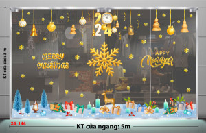 Decal dán tường Noel - Bông tuyết vàng to 5m