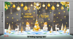 Decal dán tường Noel -Đôi người tuyến trên tuyết trắng 6m