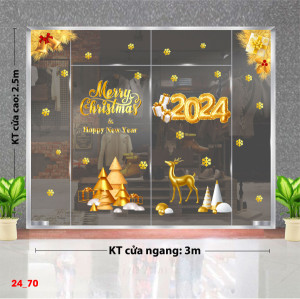 Decal dán tường Noel -Tuần lộc ngắm tuyết