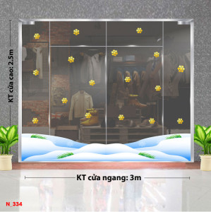 Decal dán tường Decal Noel -Chân tuyết trắng 3m Decal dán tường Decal Noel -Chân tuyết trắng 3m
