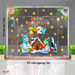 Decal dán tường Decal Noel -Đôi người tuyết bên ngôi nhà tuyết Decal dán tường Decal Noel -Đôi người tuyết bên ngôi nhà tuyết