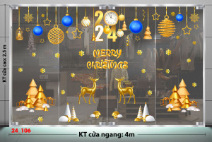Decal dán tường Decal Noel - Hai tuần lộc vàng ngắm noel Decal dán tường Decal Noel - Hai tuần lộc vàng ngắm noel