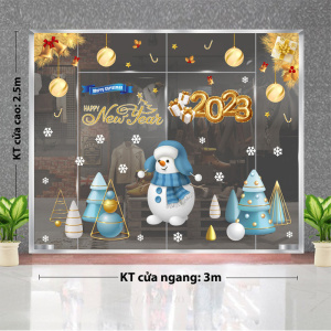 Decal dán tường Decal Noel -Người tuyết mừng giáng sinh 2023 Decal dán tường Decal Noel -Người tuyết mừng giáng sinh 2023
