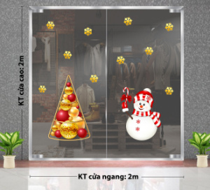 Decal dán tường Decal Noel- Người tuyết và những quả châu sắc màu đỏ , vàng Decal dán tường Decal Noel- Người tuyết và những quả châu sắc màu đỏ , vàng