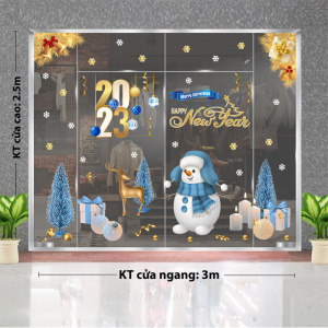 Decal dán tường Decal Noel- Người tuyết vui noel Decal dán tường Decal Noel- Người tuyết vui noel