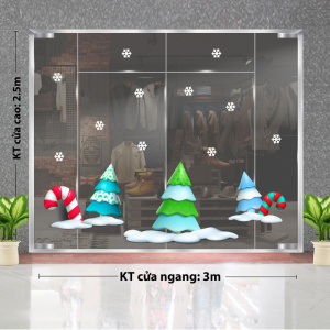 Decal dán tường Decal Noel- Những cây thông sắc màu Decal dán tường Decal Noel- Những cây thông sắc màu