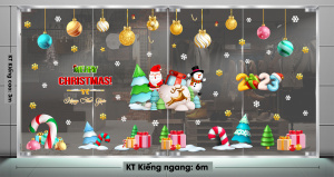 Decal dán tường Noel -Những món quà noel sắc màu 