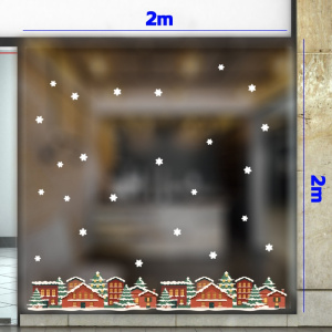 Decal dán tường Noel -Những ngôi nhà phủ tuyết 1