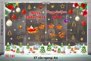 Decal dán tường Noel-  Noel 161 Ông già và tuần lộc