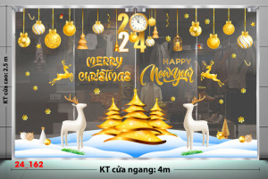 Decal dán tường Noel- Noel 162 ba cây thông vàng