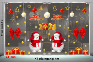 Decal dán tường Noel -Noel 164 Hai người tuyết