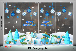 Decal dán tường Decal Noel -Noel 172 quả châu xanh Decal dán tường Decal Noel -Noel 172 quả châu xanh