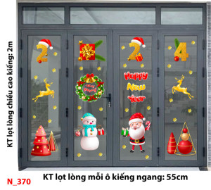 Decal dán tường Noel- Noel 370 ông già Noel 