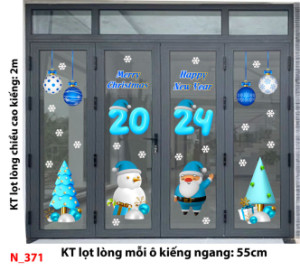 Decal dán tường Noel -Noel 371 Ông già và người tuyết