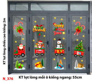 Decal dán tường Noel -Noel 376 Đoàn tàu noel 