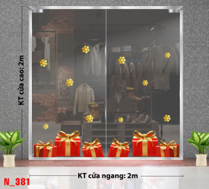 Decal dán tường Decal Noel -Noel 381 hộp quà đỏ Decal dán tường Decal Noel -Noel 381 hộp quà đỏ