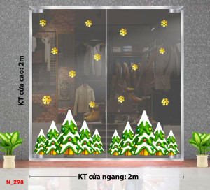 Decal dán tường Decal Noel- Ông già noel và cây thông xanh 2m Decal dán tường Decal Noel- Ông già noel và cây thông xanh 2m