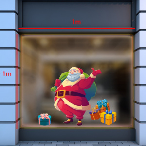 Decal dán tường Noel- Ông già noel và những hộp quà
