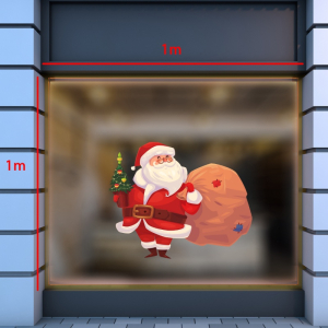 Decal dán tường Noel- Ông già Noel và túi quà to