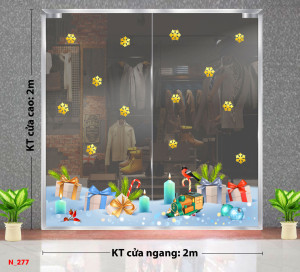 Decal dán tường Decal Noel -Qùa giáng sinh sắc màu 1 Decal dán tường Decal Noel -Qùa giáng sinh sắc màu 1