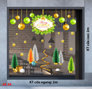 Decal dán tường Noel -Noel xanh 