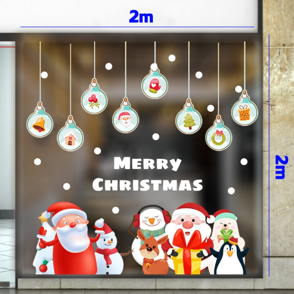 Decal dán tường Decal Noel (T) combo 2m dây treo quả châu Decal dán tường Decal Noel (T) combo 2m dây treo quả châu