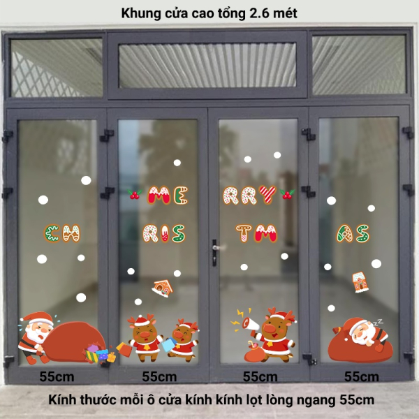 Decal dán tường Noel (T) combo 4 cánh số 5