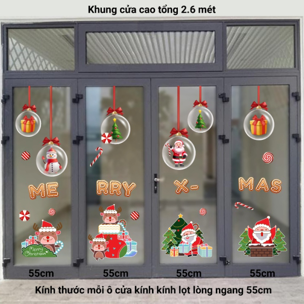 Decal dán tường Decal Noel (T) cửa 4 cánh  số 3 Decal dán tường Decal Noel (T) cửa 4 cánh  số 3