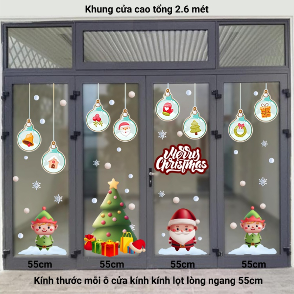 Decal dán tường Decal Noel (T) cửa 4 cánh  số 4