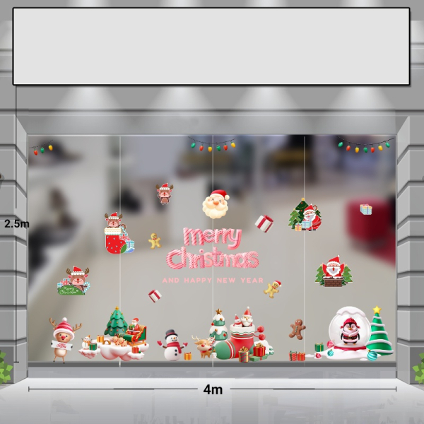 Decal dán tường Decal Noel (T) - Noel vui vẽ 4m Decal dán tường Decal Noel (T) - Noel vui vẽ 4m