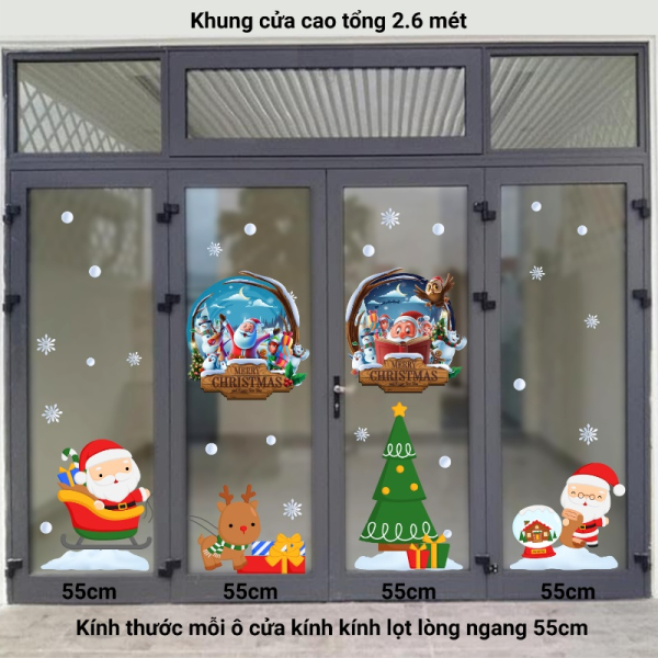 Decal dán tường Noel (T) Cửa 4 cánh số 6