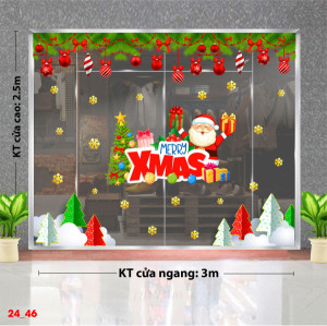 Decal dán tường Decal Noel -Dây thông treo quả châu Decal dán tường Decal Noel -Dây thông treo quả châu