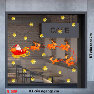 Decal dán tường Decal Noel- Tuần lộc kéo xe Decal dán tường Decal Noel- Tuần lộc kéo xe