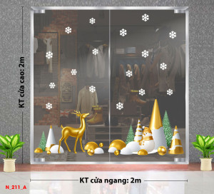 Decal dán tường Decal Noel -Tuần lộc vàng Decal dán tường Decal Noel -Tuần lộc vàng