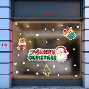 Decal dán tường Noel- Chữ merry christmas tuyết rơi