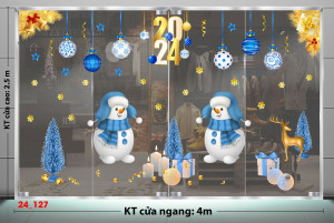 Decal dán tường Decal Noel -Người tuyết đội mũ xanh Decal dán tường Decal Noel -Người tuyết đội mũ xanh