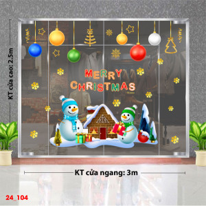 Decal dán tường Decal Noel -Ngôi nhà noel và hai người tuyết Decal dán tường Decal Noel -Ngôi nhà noel và hai người tuyết