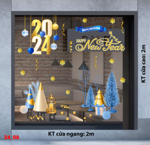 Decal dán tường Noel -cây thông noel 2024