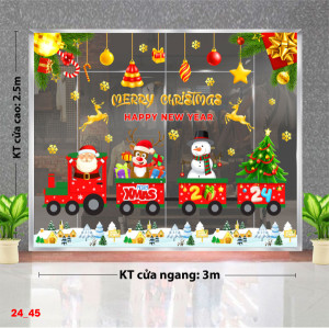 Decal dán tường Decal Noel -Đoàn tàu noel trên tuyết trắng Decal dán tường Decal Noel -Đoàn tàu noel trên tuyết trắng